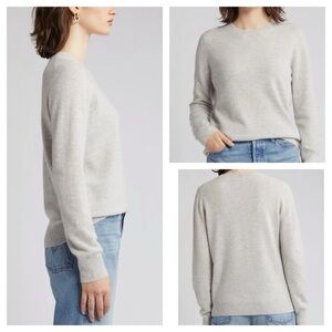 Charter Club Plus Size 100% Cashmere Crewneck Sweater (Ice Grey Heather) size XL